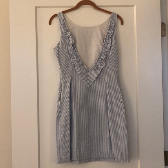 Southern Tide Searsucker Ruffle Back Dress - Picture 2 of 3